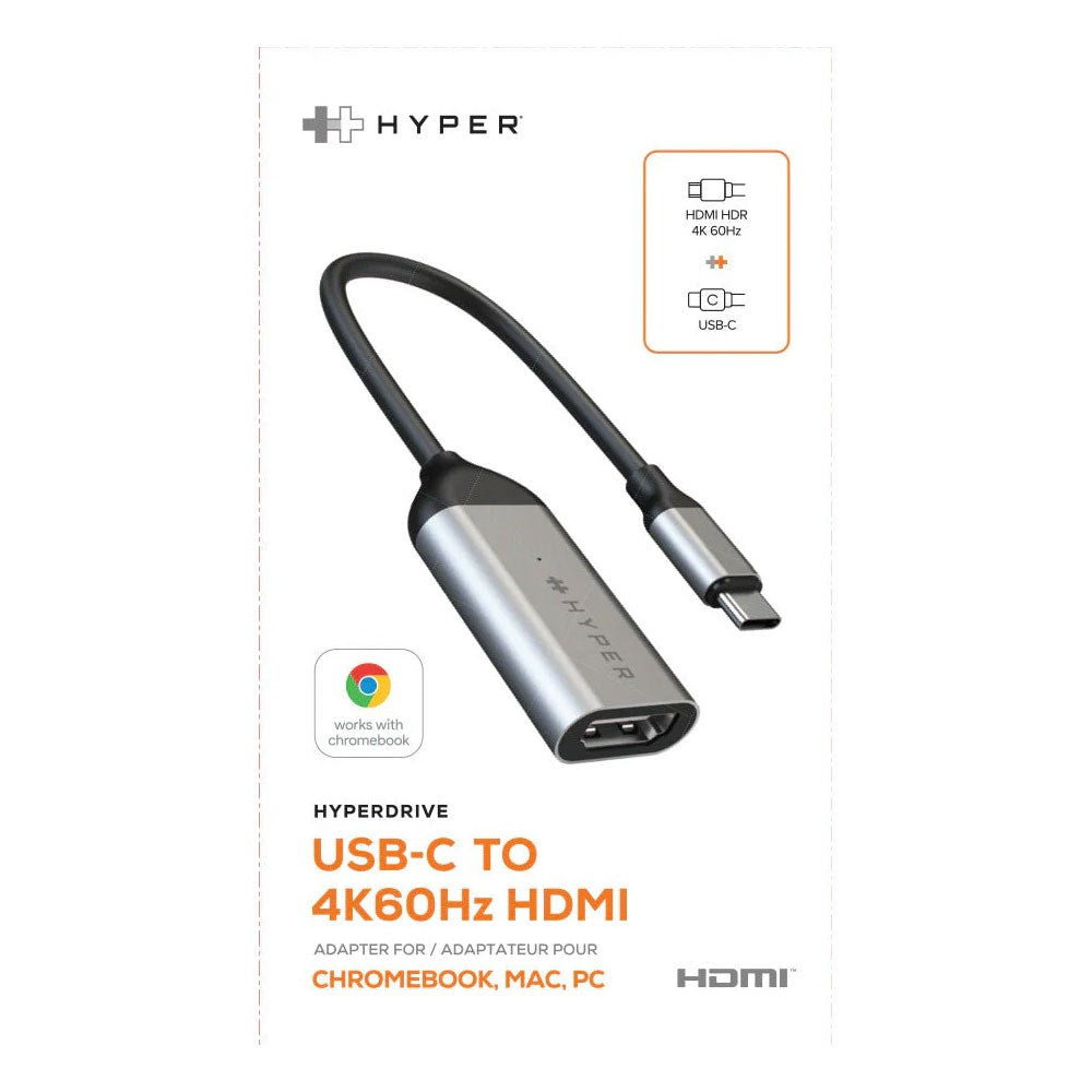 Hyper HyperDrive USB-C till HDMI-Adapter - Svart / Grå