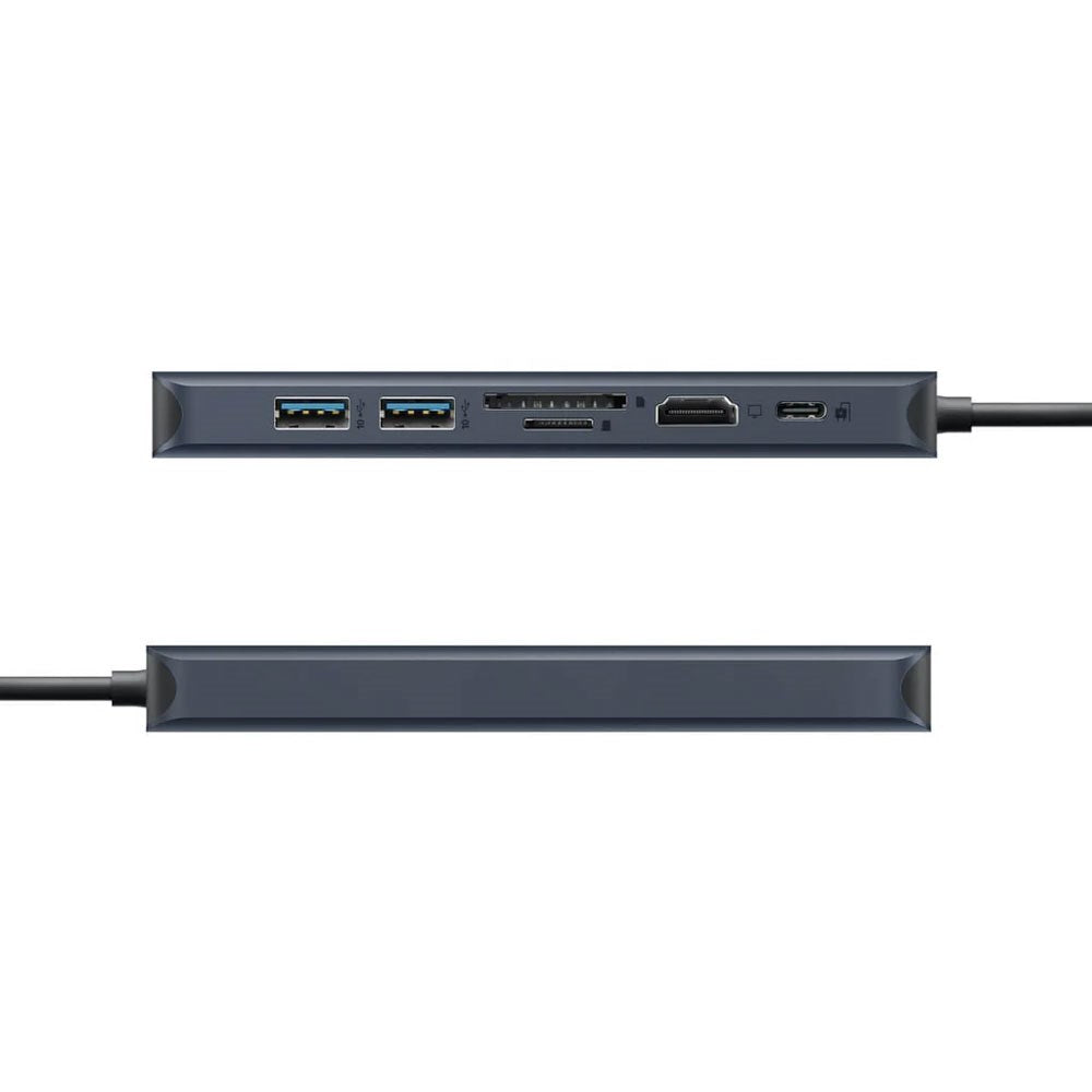 Hyper HyperDrive Ecosmart 7-i-1 USB-C-Hubb med USB-A / USB-C / HDMI / Ethernet / SD- & MicroSD-Kort - Grå