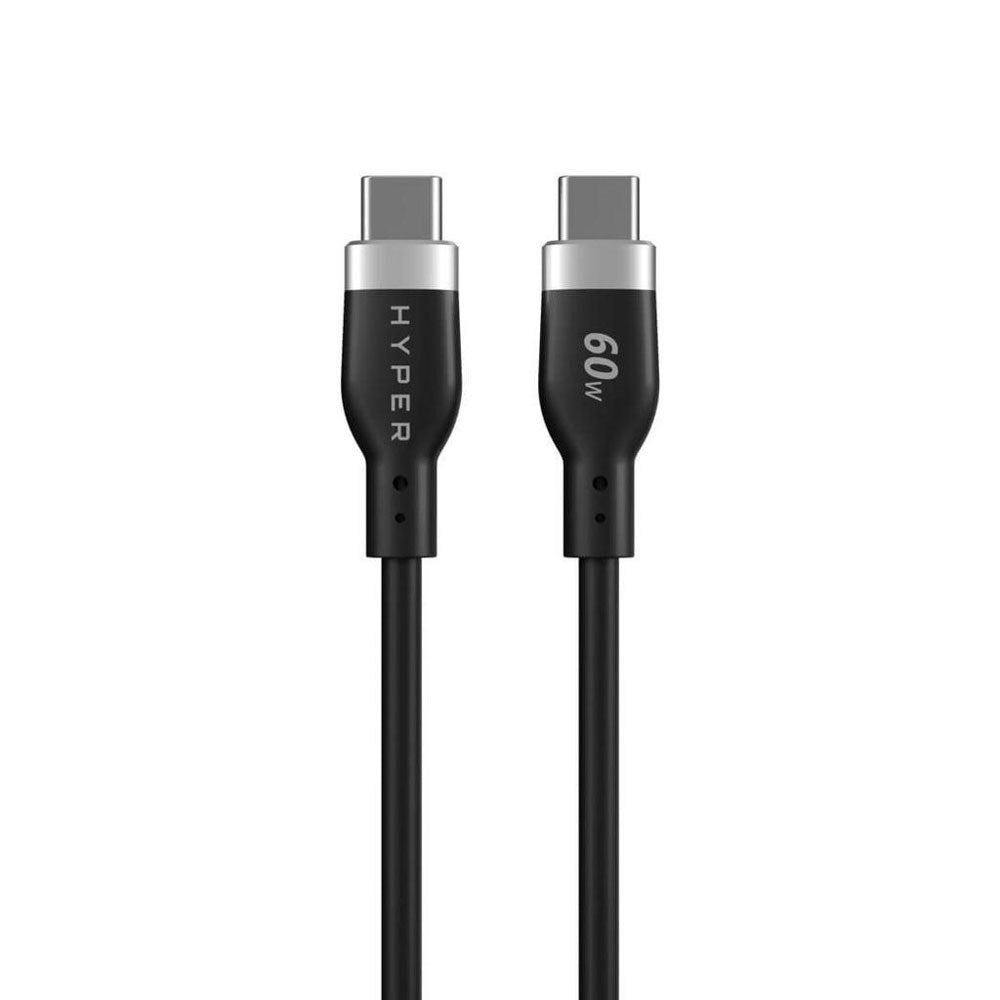 Hyper HyperJuice 60W Silikon USB-C till USB-C Kabel – 1.5m – Svart