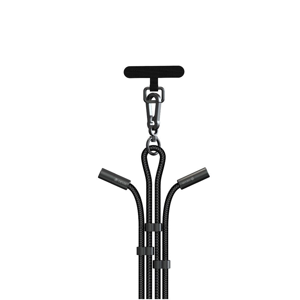 Devia 2-i-1 Justerbar Mobilrem & USB-C till Lightning Kabel - Svart