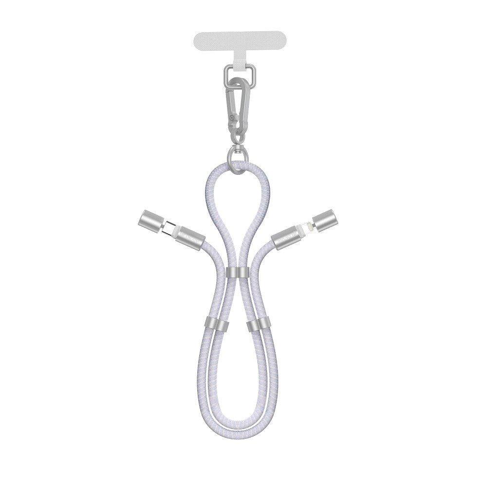 Devia 2-i-1 Justerbar Mobilrem & USB-C till Lightning Kabel - Lila