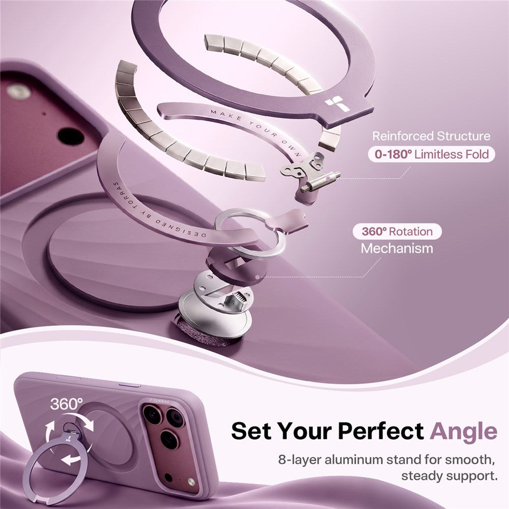 iPhone 18 Pro / 17 Pro TORRAS Ostand Q3 Wind Skal - MagSafe Kompatibel - Lila