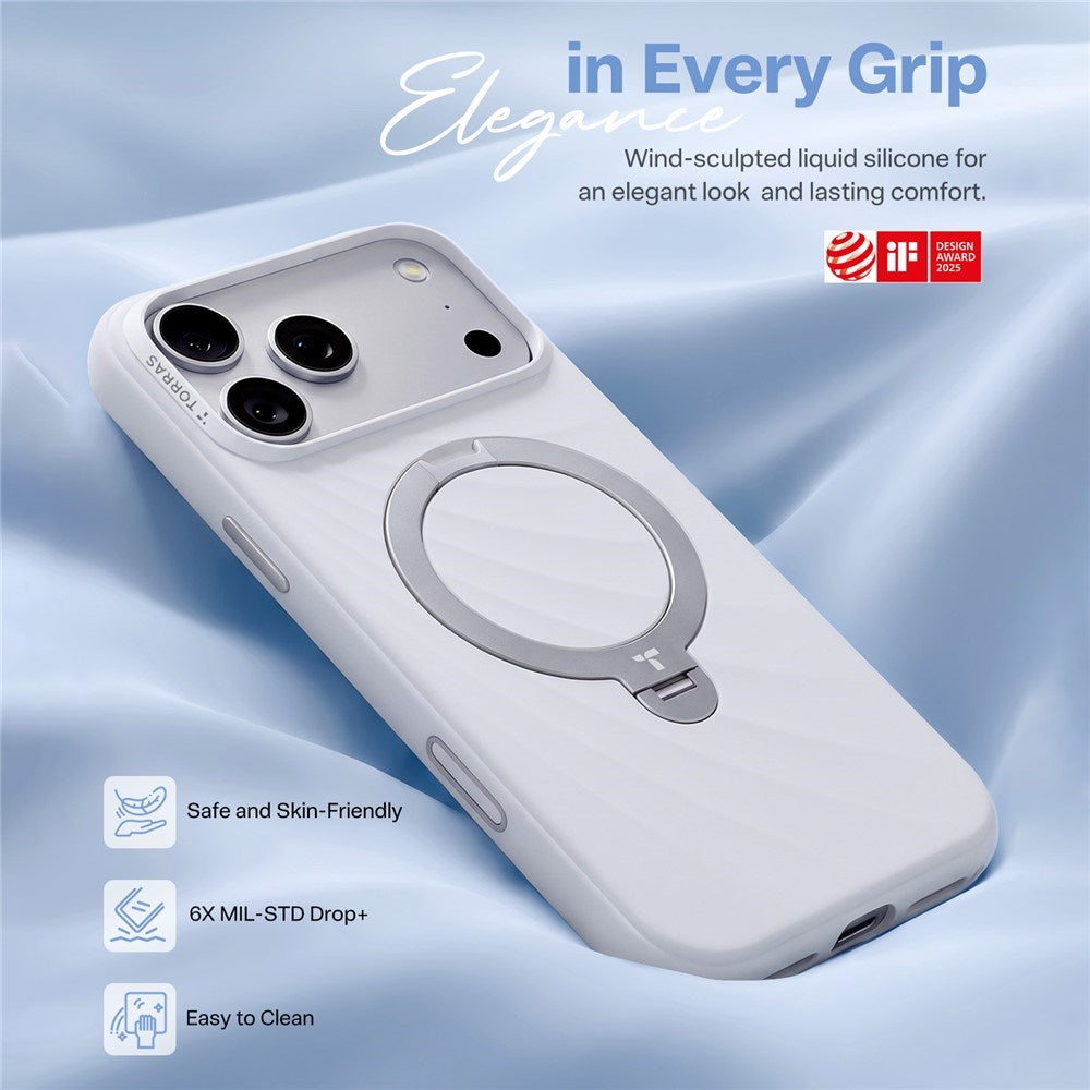 iPhone 18 Pro / 17 Pro TORRAS Ostand Q3 Wind Skal - MagSafe Kompatibel - Vit