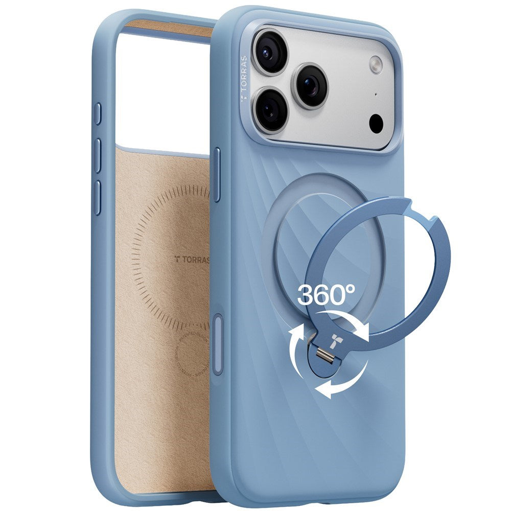 iPhone 18 Pro / 17 Pro TORRAS Ostand Q3 Wind Skal - MagSafe Kompatibel - Blå