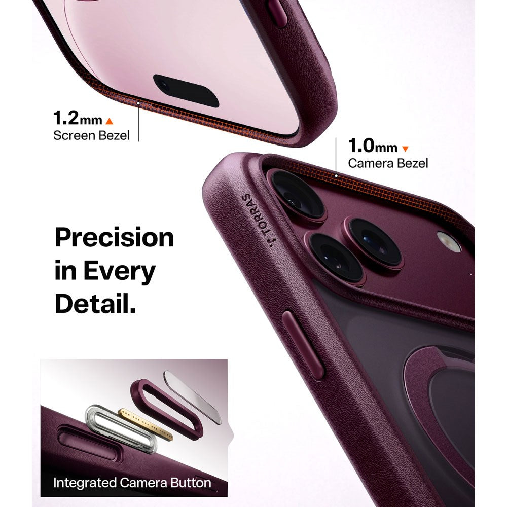 iPhone 18 Pro Max / 17 Pro Max TORRAS Ostand Q3 Spin Skal - MagSafe Kompatibel - Lila