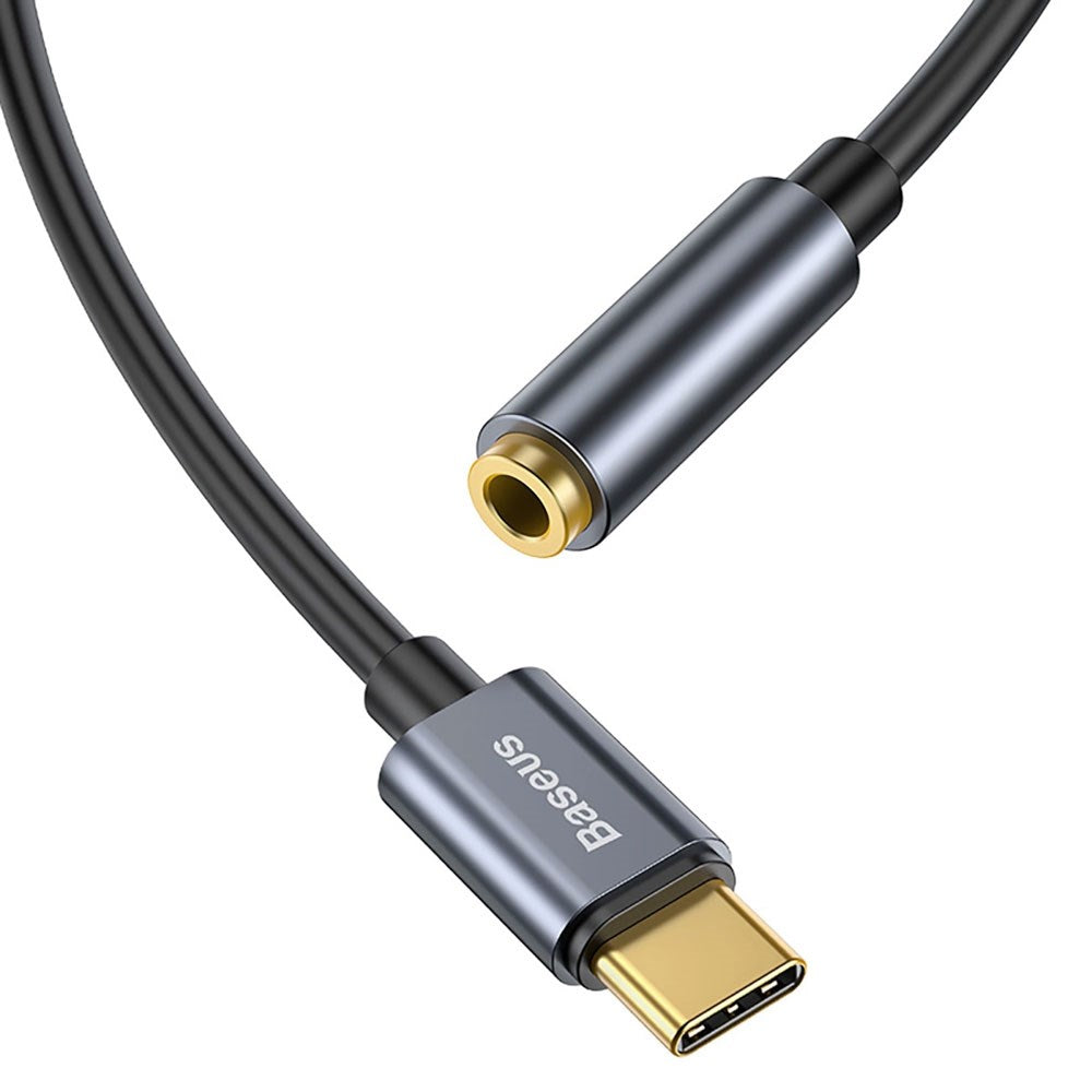 Baseus L54 USB-C till 3.5 mm Mini Jack Audio Adapter - 9 cm - Grå