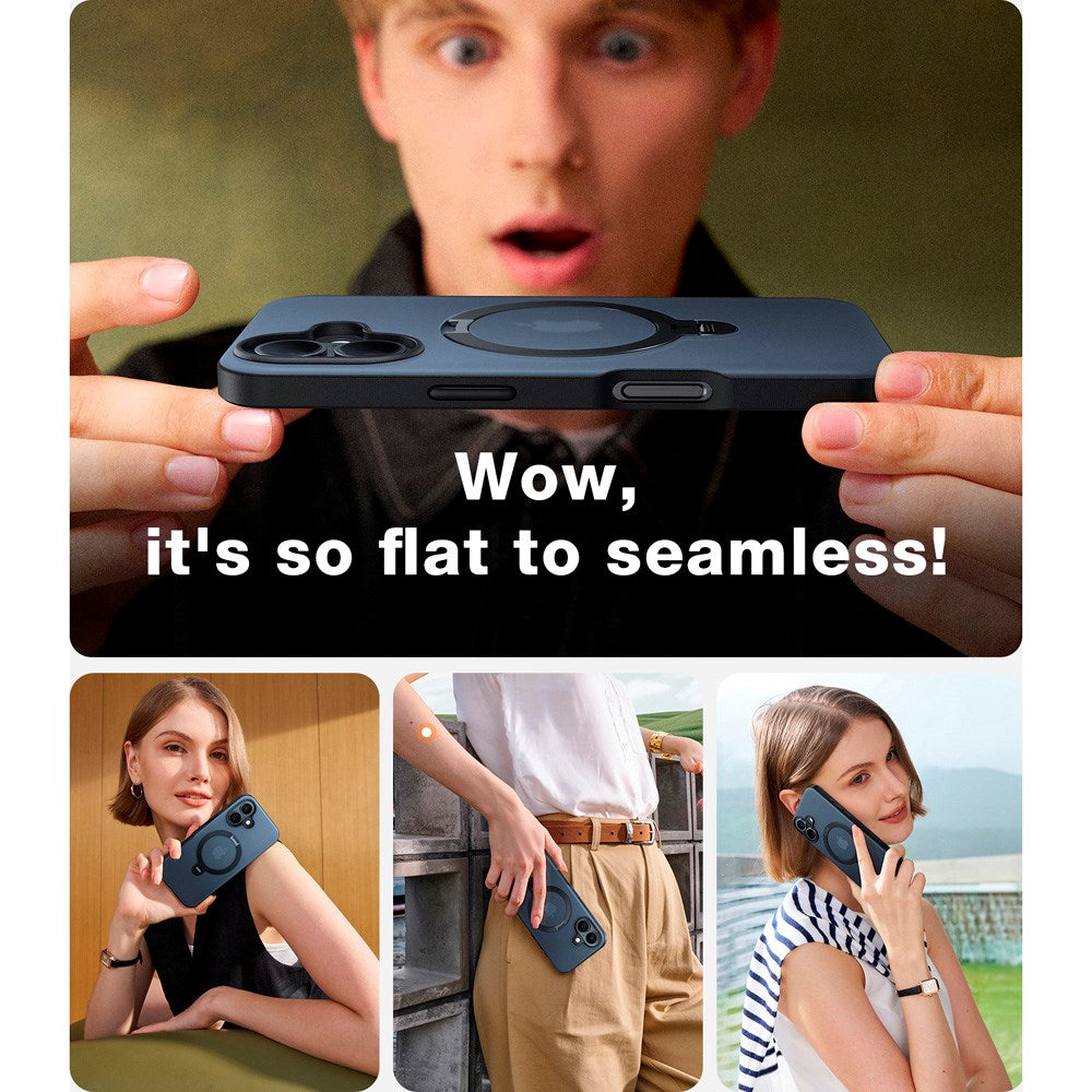 TORRAS iPhone 16 Plus Flexibelt Plast Skal m. Ställfunktion - MagSafe Kompatibel - Svart