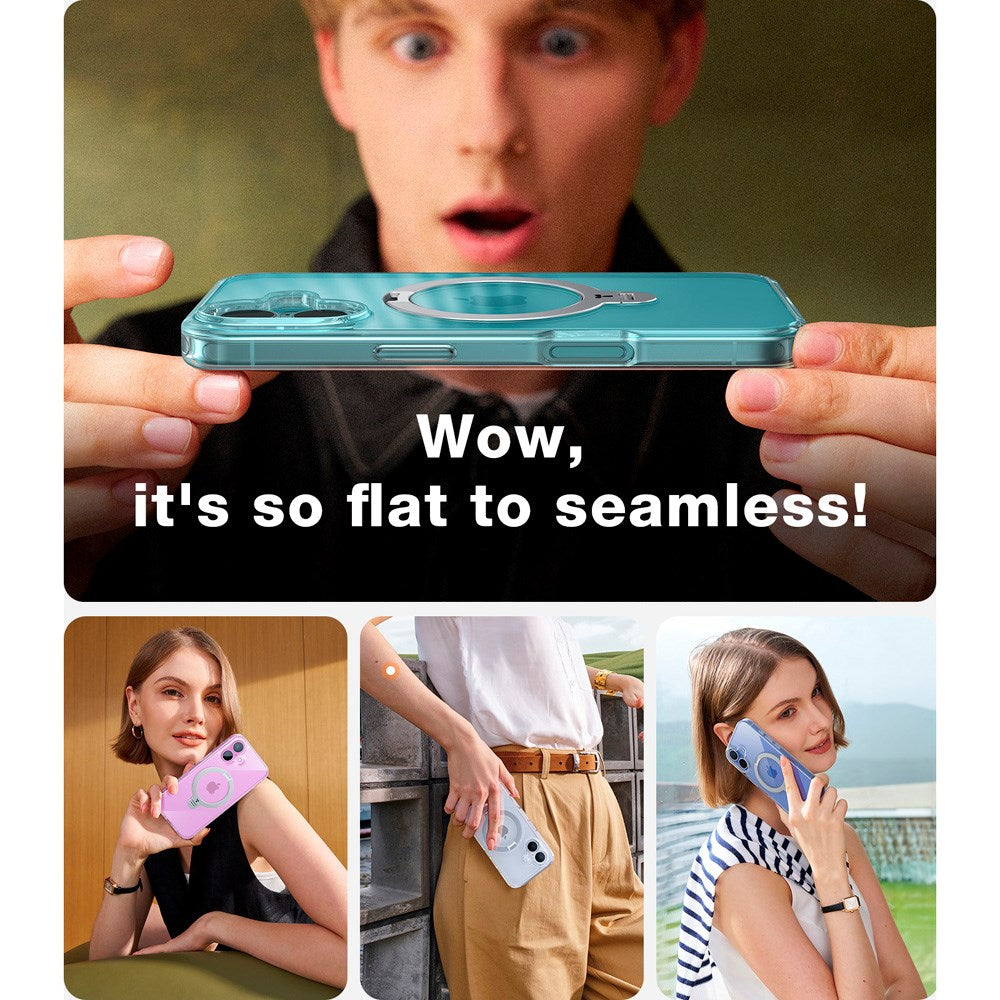 TORRAS iPhone 16 Plus Flexibelt Plast Skal m. Ställfunktion - MagSafe Kompatibel - Genomskinlig