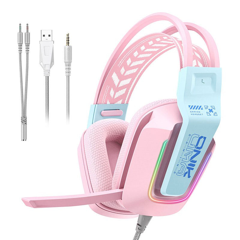 ONIKUMA X13 RGB Gaming Headset - Rosa