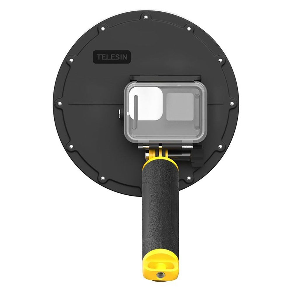 TELESIN Vattentätt Dome Fodral med Handtag för GoPro Hero 9 / 10 / 11 / 12 / 13 - Genomskinlig / Svart