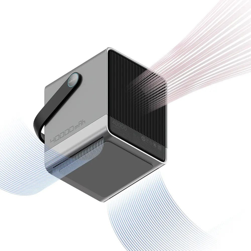 CUKTECH 300W PowerBank m. Trådlös Laddning - 2x USB-C & 2x USB-A - 40.000 mAh - Svart