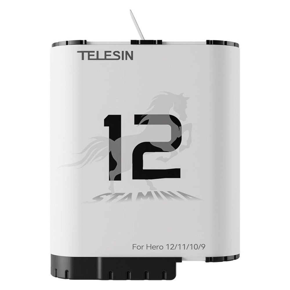TELESIN Stamina Batteri till GoPro Hero 9 / 10 / 11 / 12 - Vit