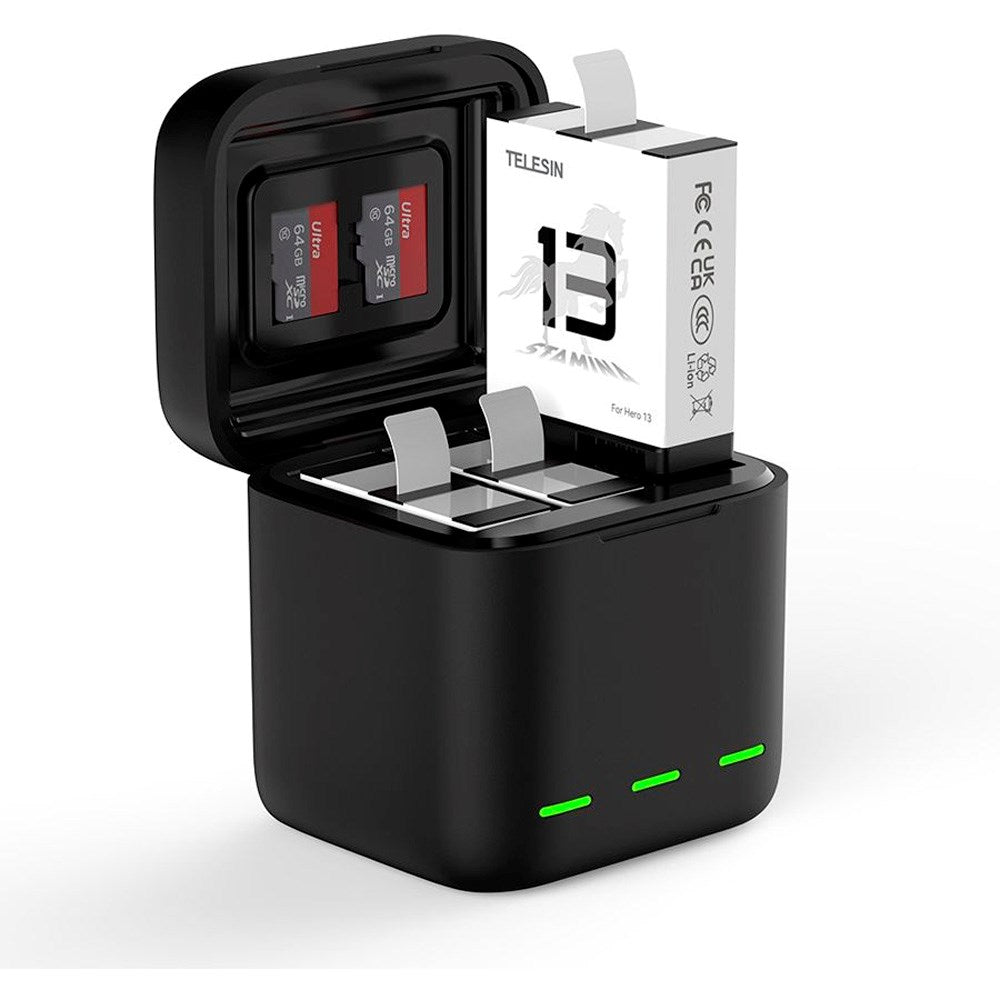 TELESIN Batteri Laddningsfodral för GoPro Hero 13 - Svart