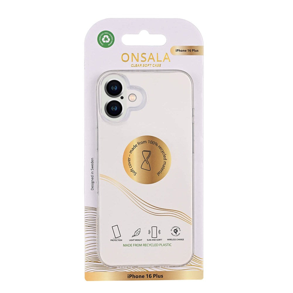 iPhone 16 Plus Onsala 100 % Återvunnen Plast Skal - Genomskinlig