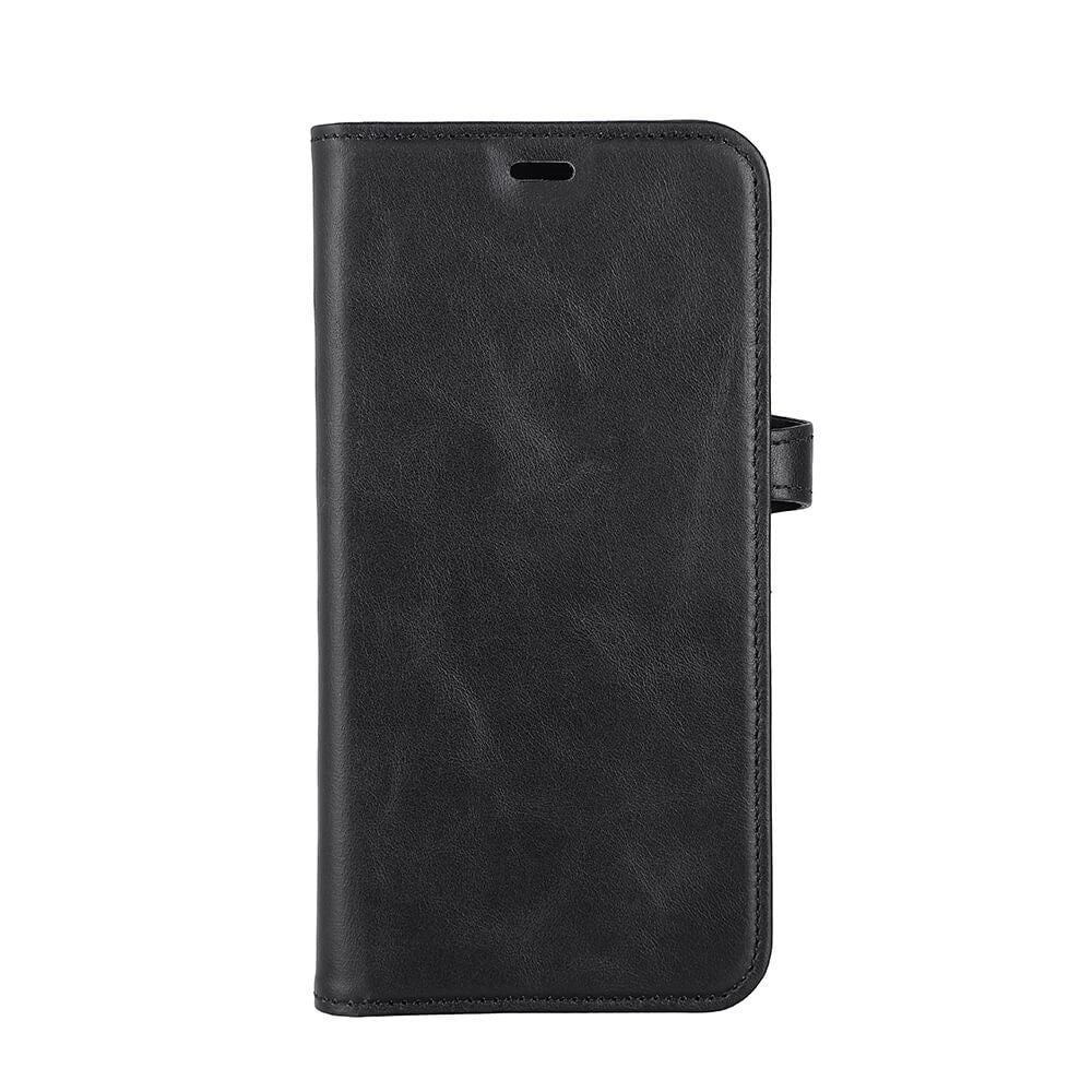 iPhone 14 Plus Buffalo Wallet Magnetiskt Plånboksfodral Äkta Läder - Svart