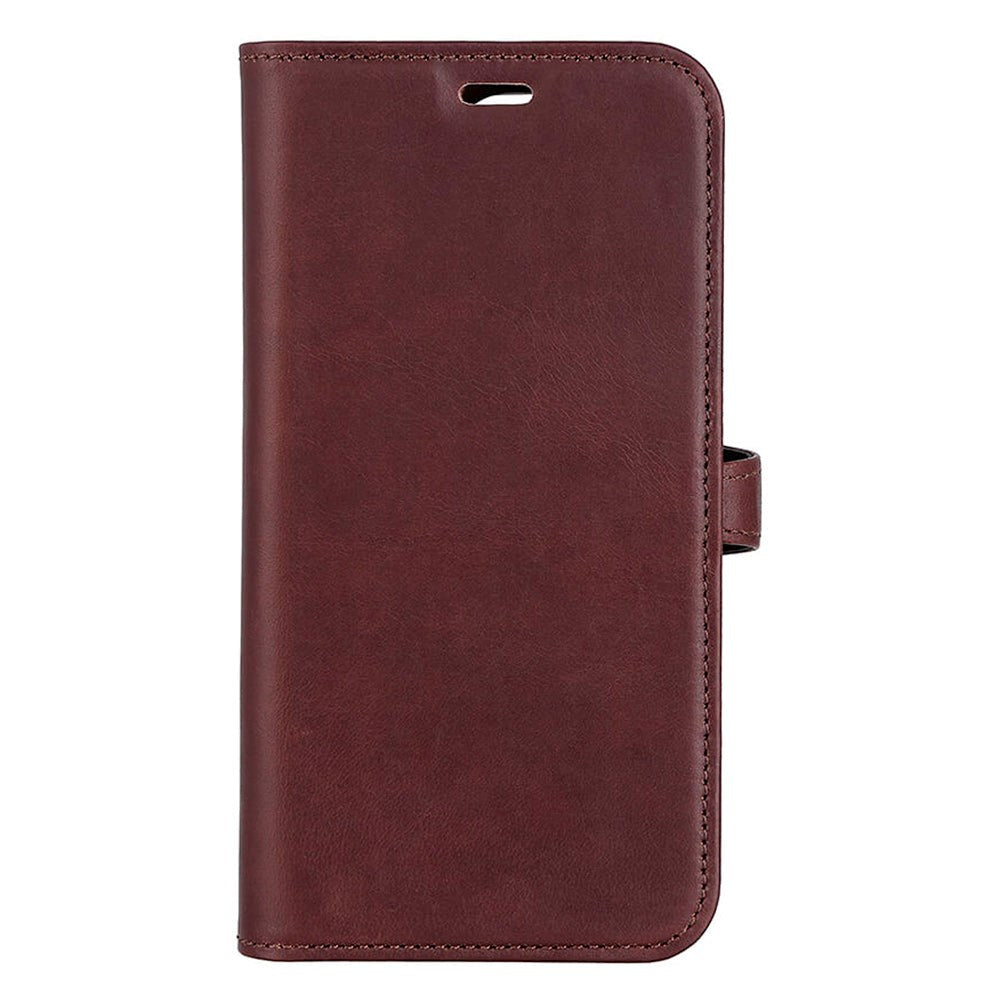 iPhone 14 Pro Buffalo Wallet Magnetiskt Plånboksfodral Äkta Läder - Brun