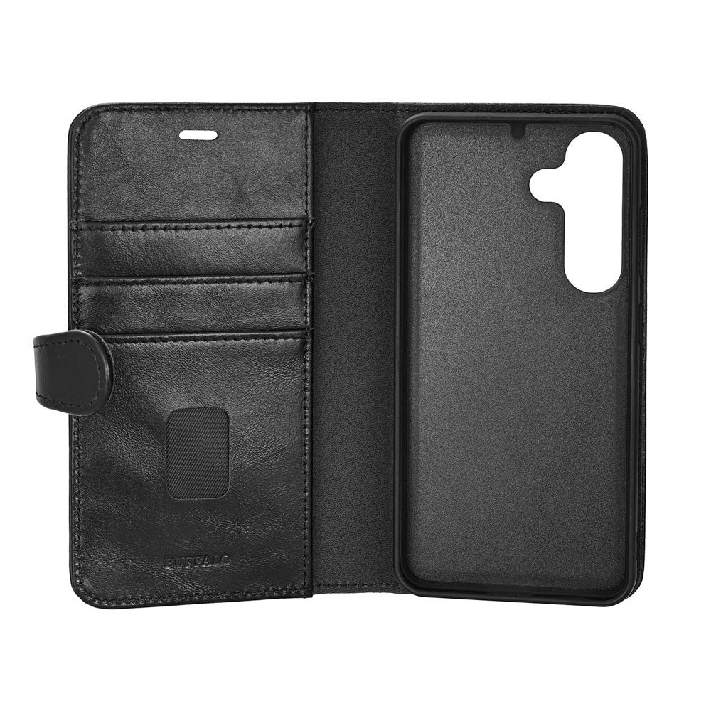Samsung Galaxy S26 Buffalo 2-i-1 Äkta Läder Fodral - MagSafe Kompatibel - Svart