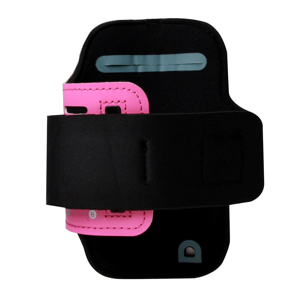 GEAR Universal Löpararmband med Justerbart Kardborreband & Reflekterande Kant (Max. Mobil: 140 x 70mm) - Rosa