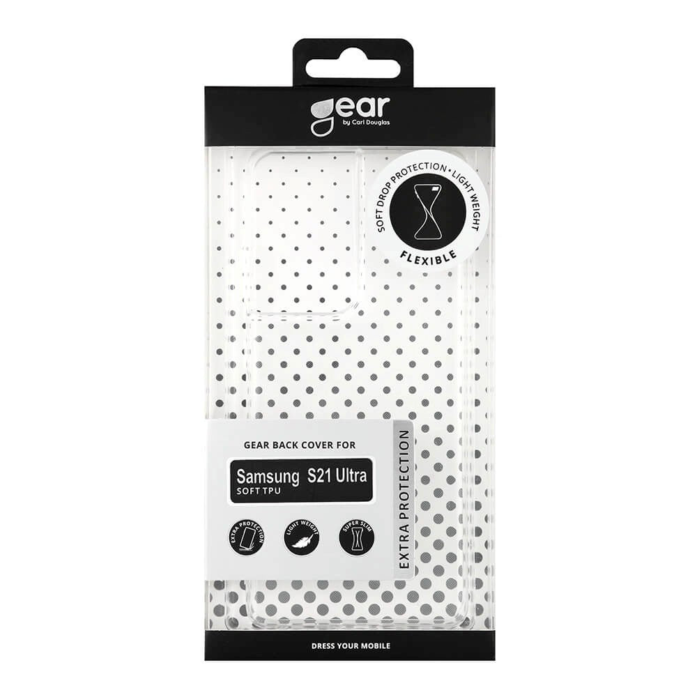 Samsung Galaxy S21 Ultra GEAR Flexibelt Plast Skal - Genomskinlig
