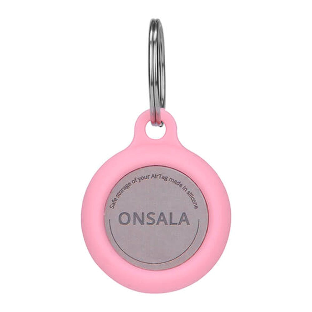 Onsala AirTag Silikonhållare m. Nyckelring - Rosa