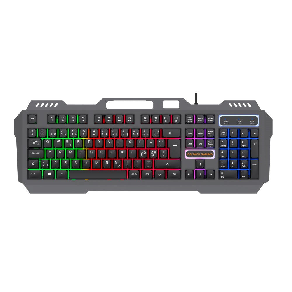 Deltaco DK130 Gamingtangentbord med RGB-Belysning - Nordisk Layout - Svart