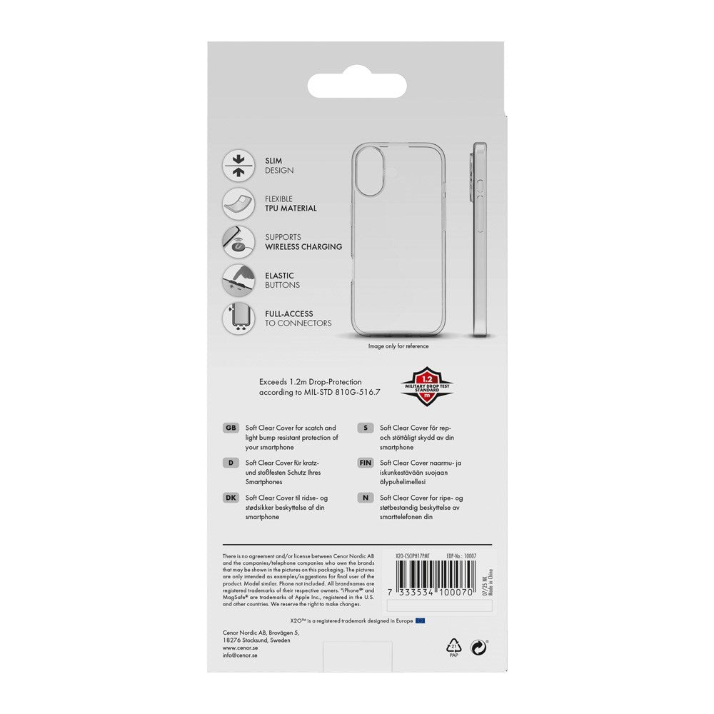 X2O iPhone 17 Pro Max Super Slim Skal - Genomskinligt