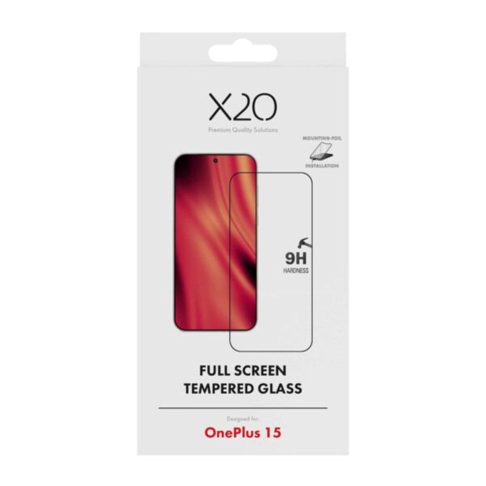 OnePlus 15 X2O 9H Full Fit Härdat Skärmskyddsglas - Genomskinlig