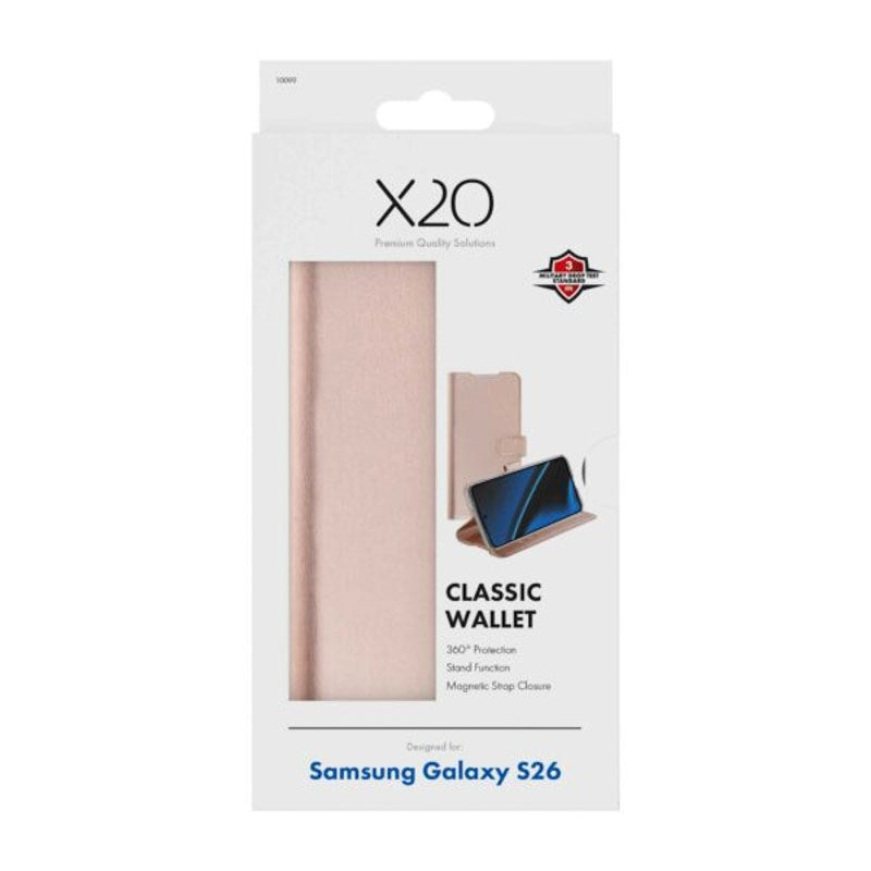 Samsung Galaxy S26 X2O Classic Wallet Fodral - Roséguld
