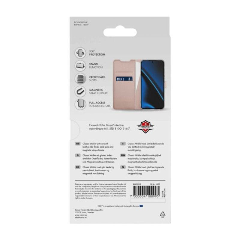 Samsung Galaxy S26 X2O Classic Wallet Fodral - Roséguld