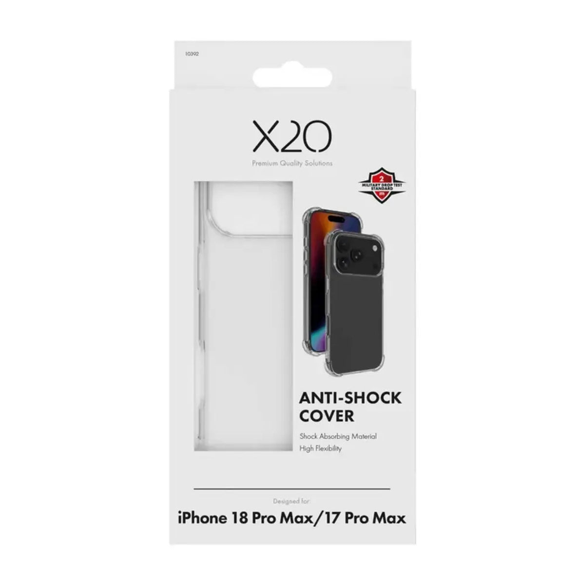 iPhone 18 Pro Max / 17 Pro Max X2O Anti-Shock Skal - Genomskinlig