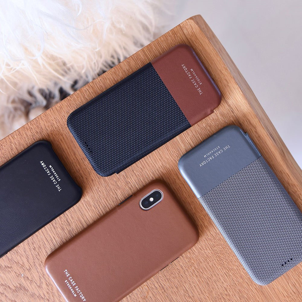 iPhone X / XS TCF - The Case Factory - Wallet Case Tech Grey