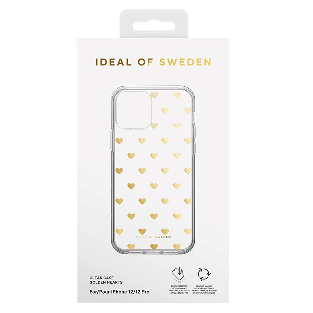iPhone 12 / 12 Pro iDeal Of Sweden Clear Skal - Golden Hearts