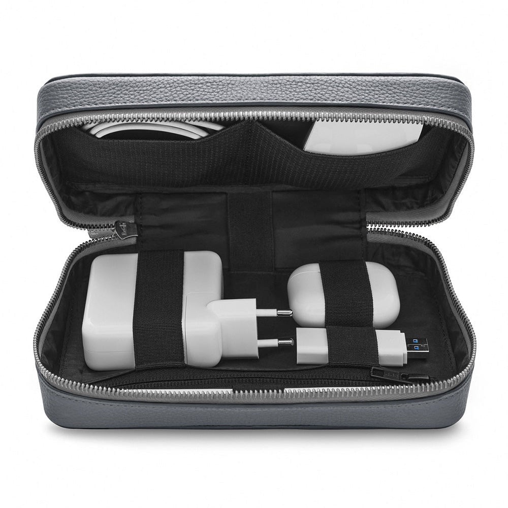 Woolnut Äkta Läder Tech Oganizer - Grå