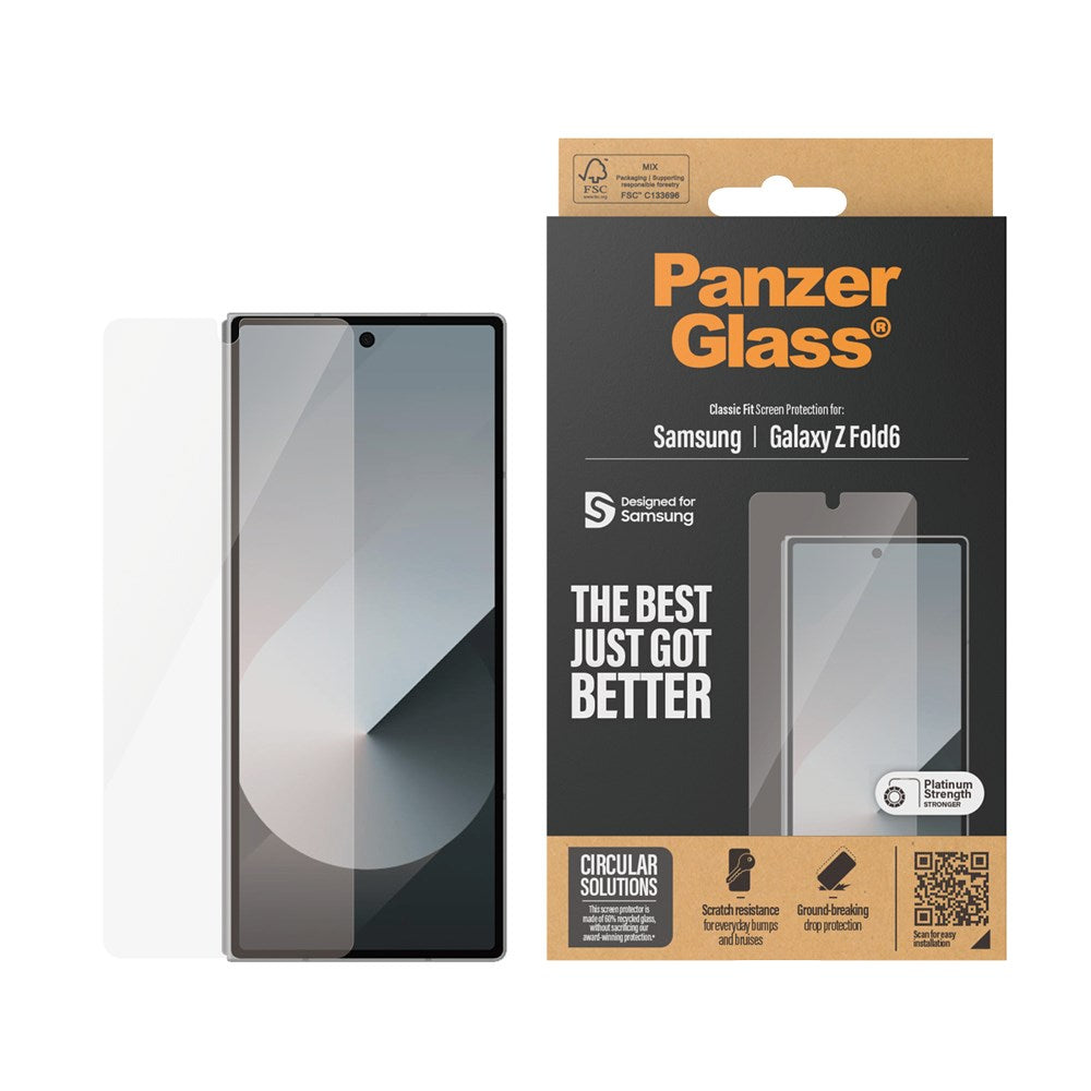 Samsung Galaxy Z Fold6 PanzerGlass Classic Fit Skärmskydd - Platinum Strength - Genomskinlig