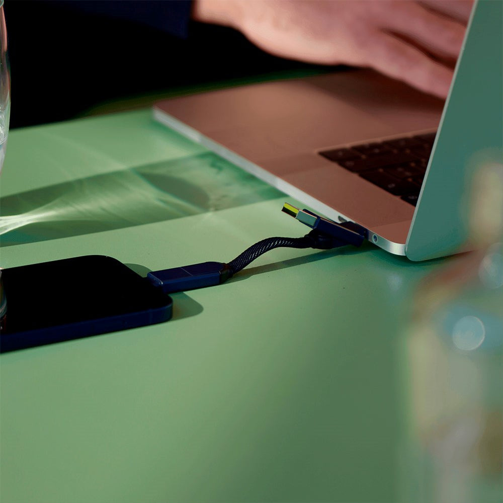 Rolling Square inCharge X USB-A och USB-C-kabel För Micro USB / USB-C / Lightning 6-In-1 100W - Svart