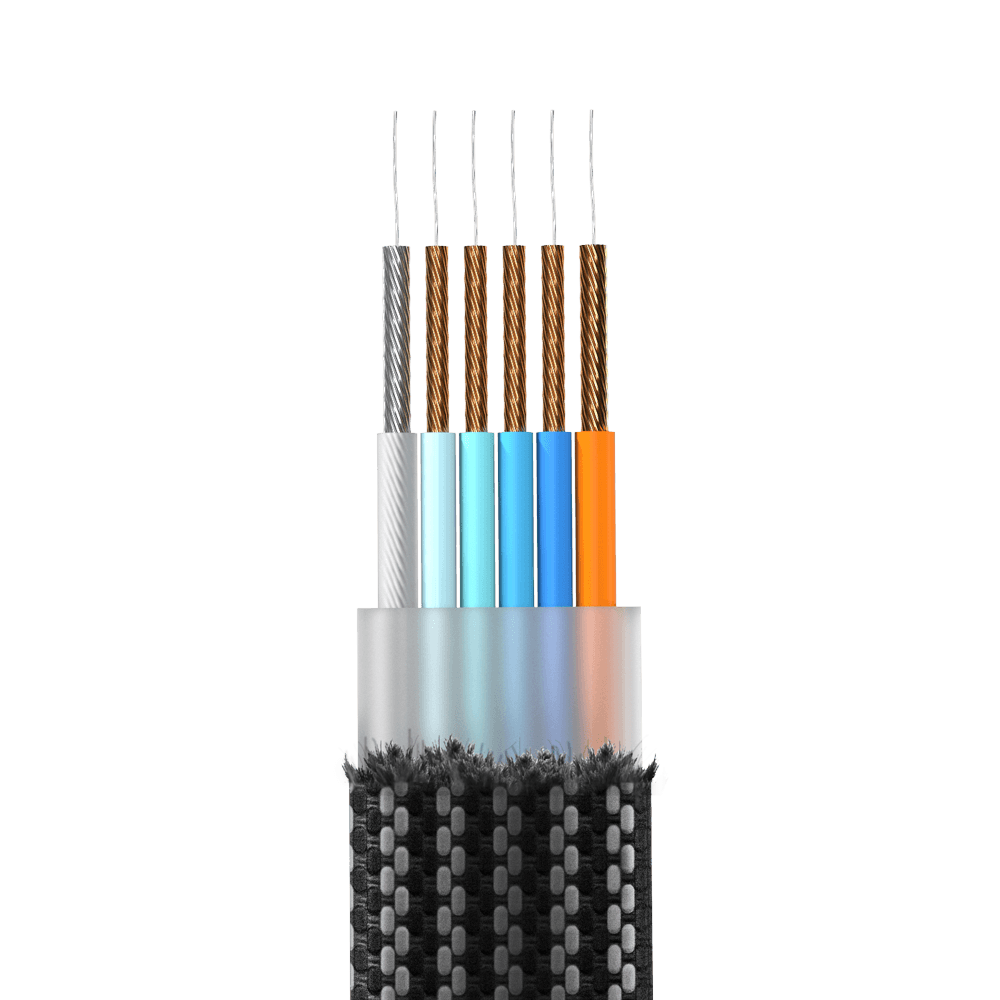 Rolling Square inCharge X USB-A och USB-C-kabel För Micro USB / USB-C / Lightning 6-In-1 100W - Svart
