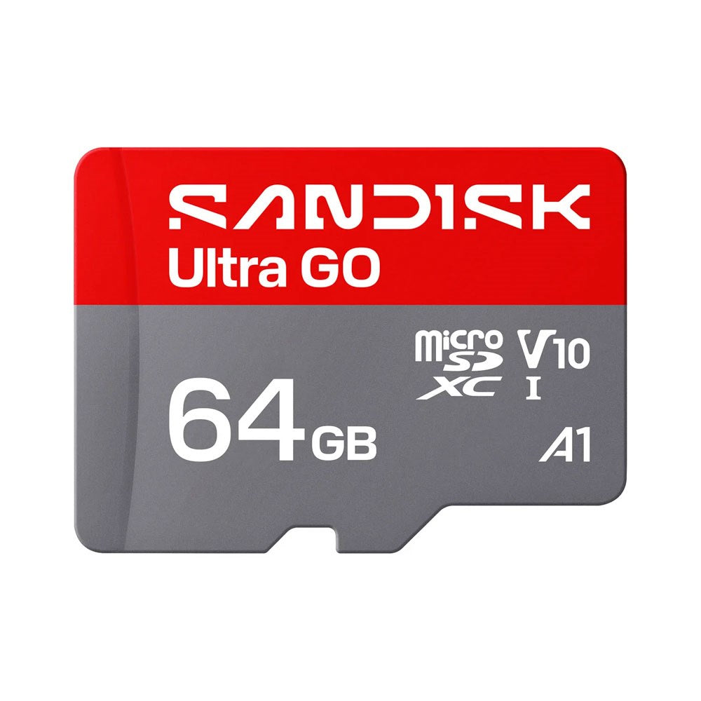 SanDisk MicroSD Ultra Go Minneskort - 64GB - Röd / Grå