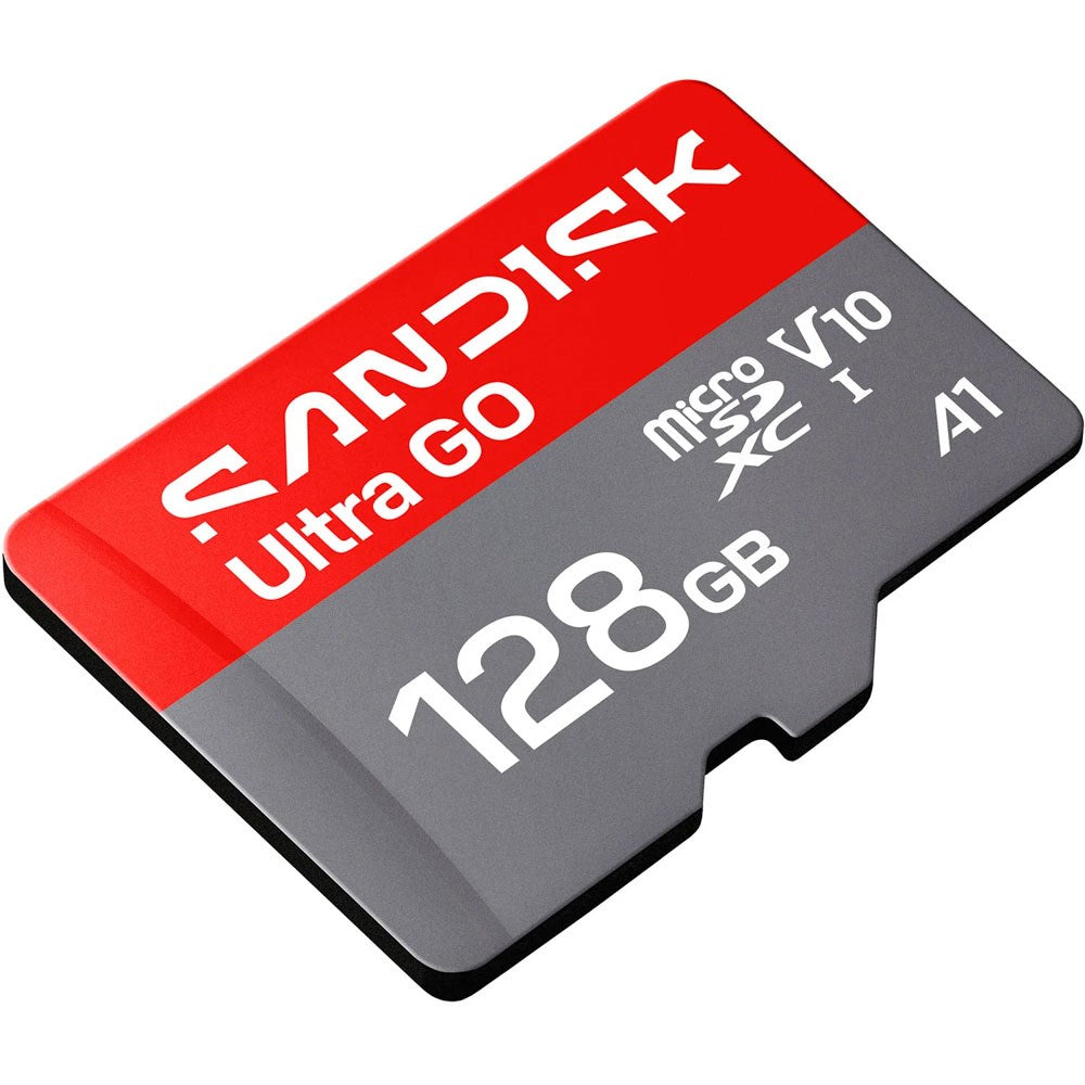 SanDisk MicroSD Ultra Go Minneskort - 128GB - Röd / Grå