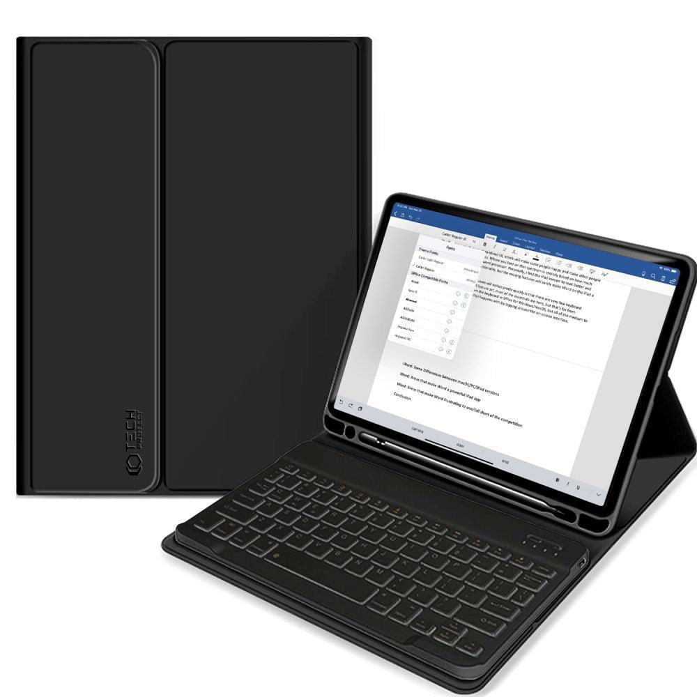 iPad 11" (2025) / iPad 10.9" (2024/2022) Tech-Protect Keyboard Fodral med Pennhållare - Engelsk Layout - Svart