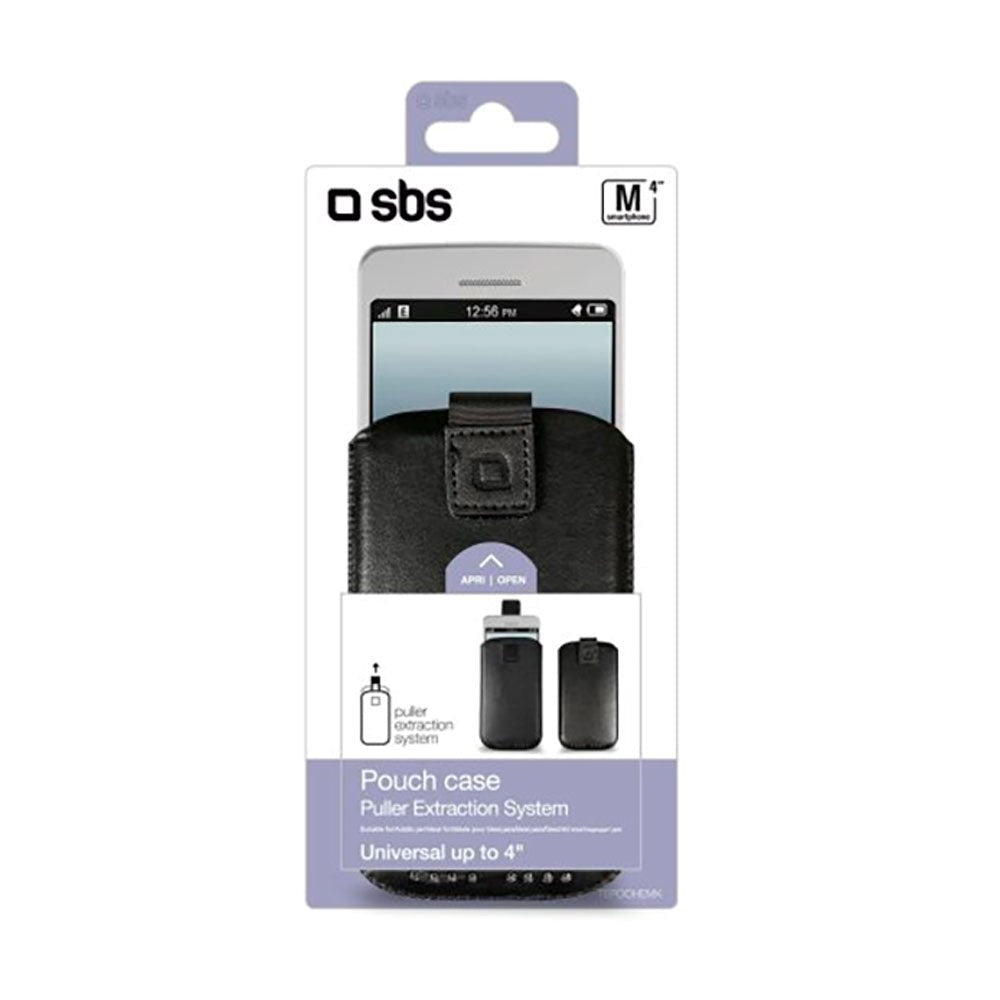 Universal Läderfodral SBS - (Max. Mobil: 116 x 59 mm) - Svart