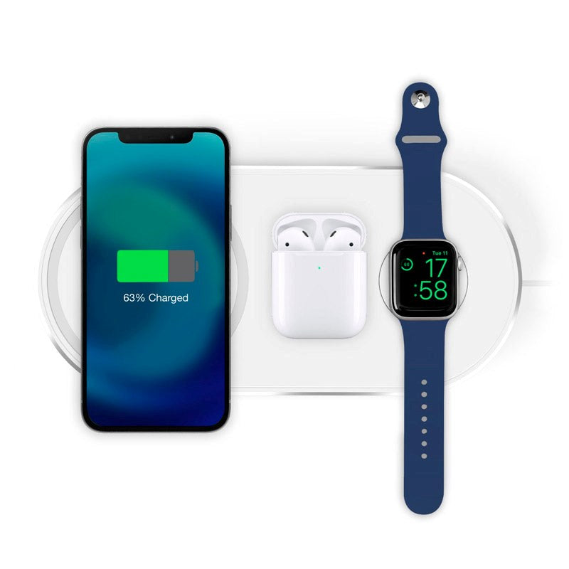 SBS 10W 3 i 1 Trådlös Laddningsstation - Vit