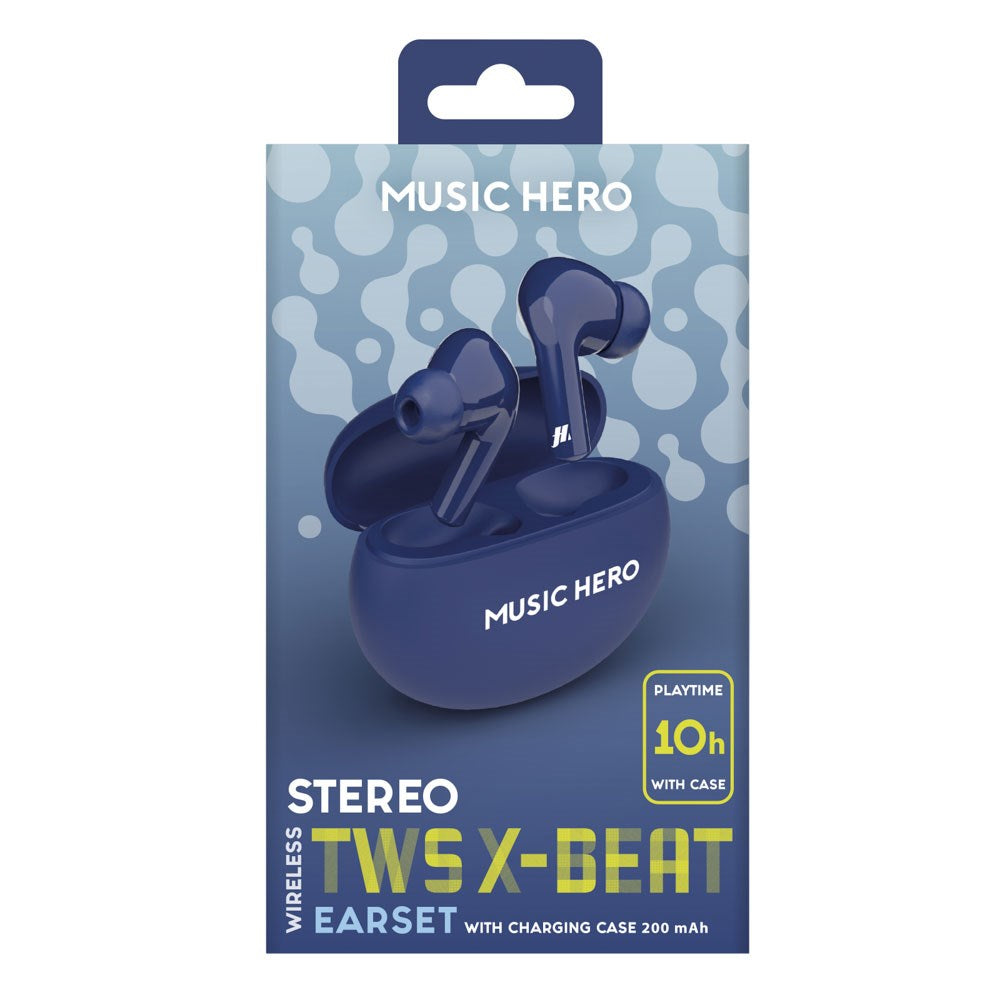 MUSIC HERO X-BEAT True Wireless In-Ear Hörlurar - Mörkblå