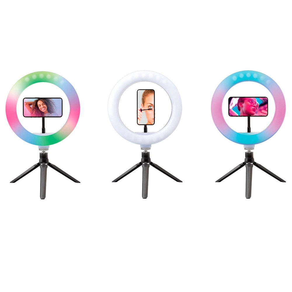 SBS Flerfärgad LED Tripod Ring Light - Svart