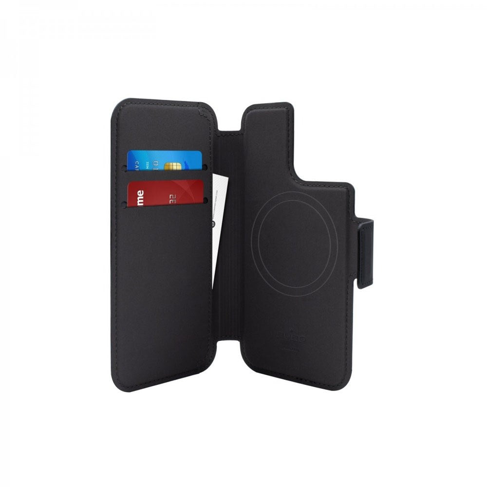 iPhone 14 Pro Max / 13 Pro Max Puro Folio Plånboksfodral - MagSafe Kompatibel - Svart