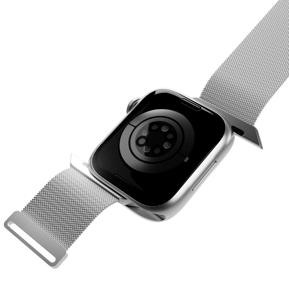 Apple Watch (38/40/SE/41/42mm) Puro MILANESE Rostfritt Stål Rem - Argento