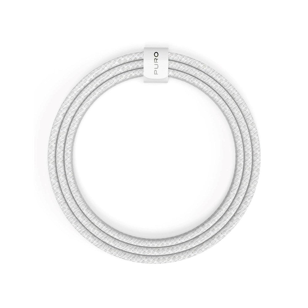 Puro Flätat USB-C Kabel – 1.5m, 60W och 480Mbps Dataöverföring - Vit