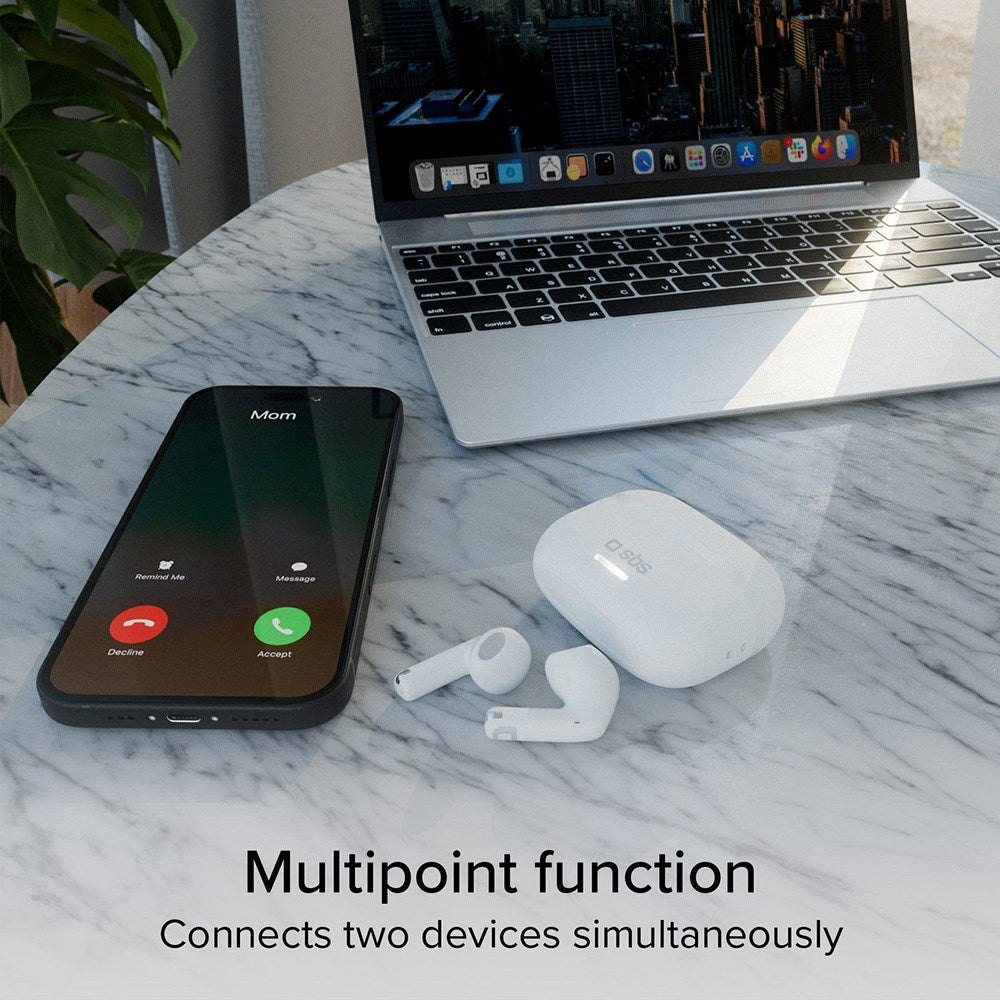 SBS Air Space True Wireless In-Ear Hörlurar med Active Noise Cancelling - Vit