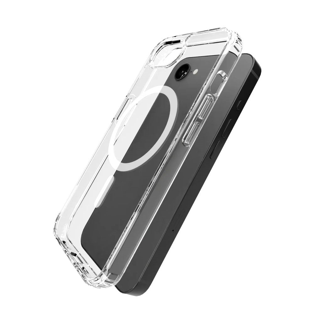 iPhone 17e / 16e PURO LITE MAG Hybrid Skal - MagSafe Kompatibel - Genomskinlig / Vit