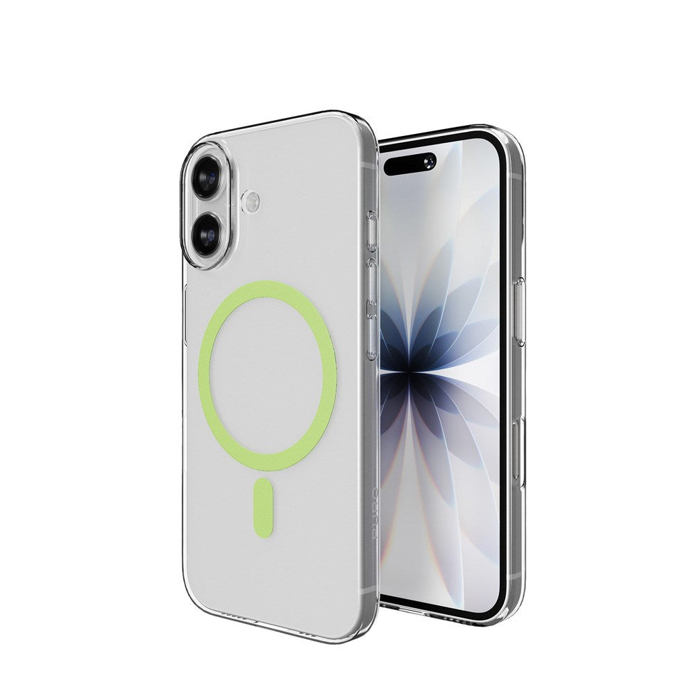 iPhone 17 PURO LITE MAG Hybrid Skal - MagSafe Kompatibel - Genomskinlig / Grön