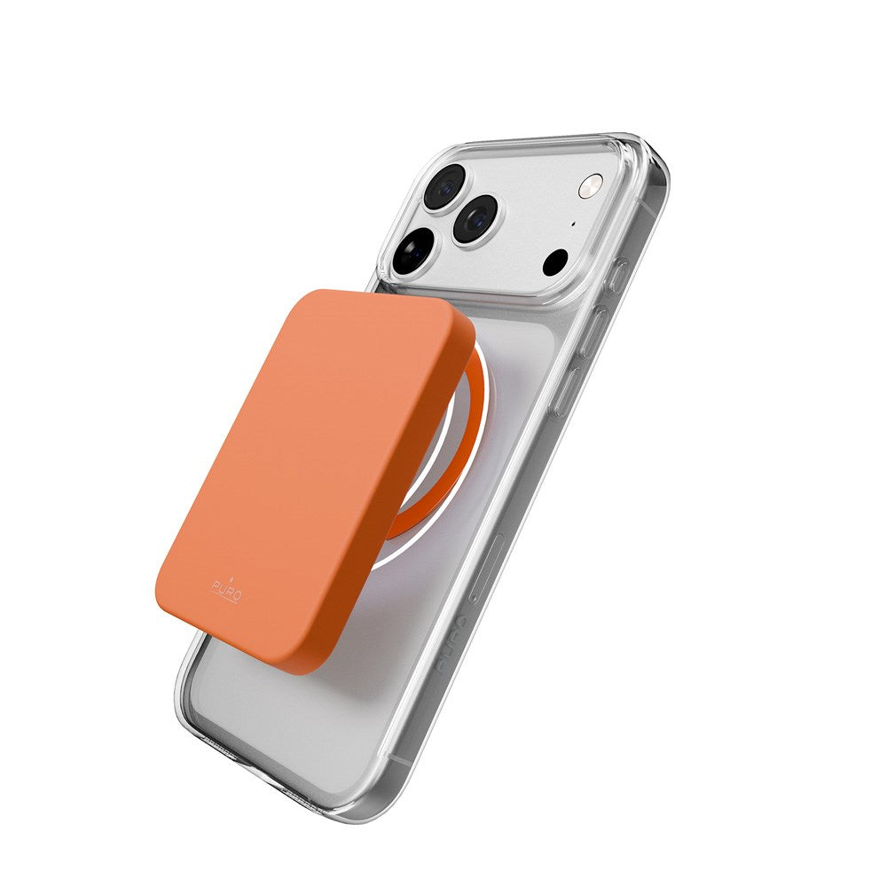 iPhone 17 Pro Max PURO LITE MAG Hybrid Skal - MagSafe Kompatibel - Genomskinlig / Orange